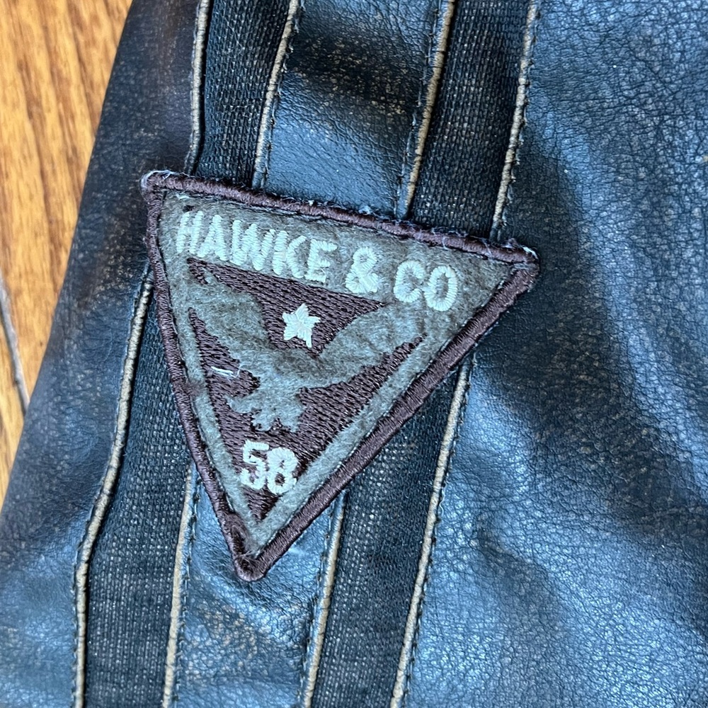 Hawke & Co Dark Brown Faux Leather & Shearling Aviator Jacket - Picture 5 of 8